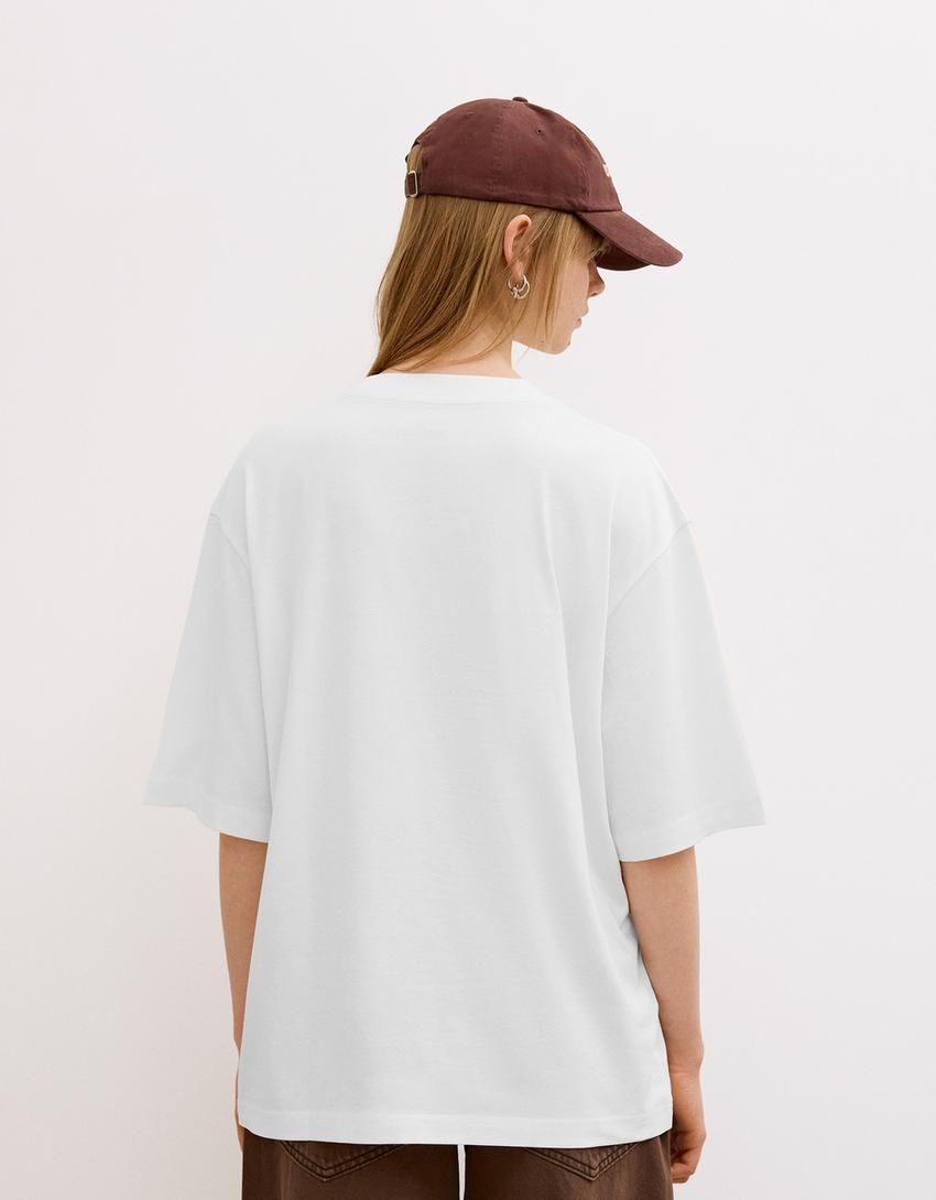 버쉬카 캐주얼 오버핏 헬로우키티 그래픽 반팔 티셔츠 2377/807 OFF WHITE - 상세 이미지 3