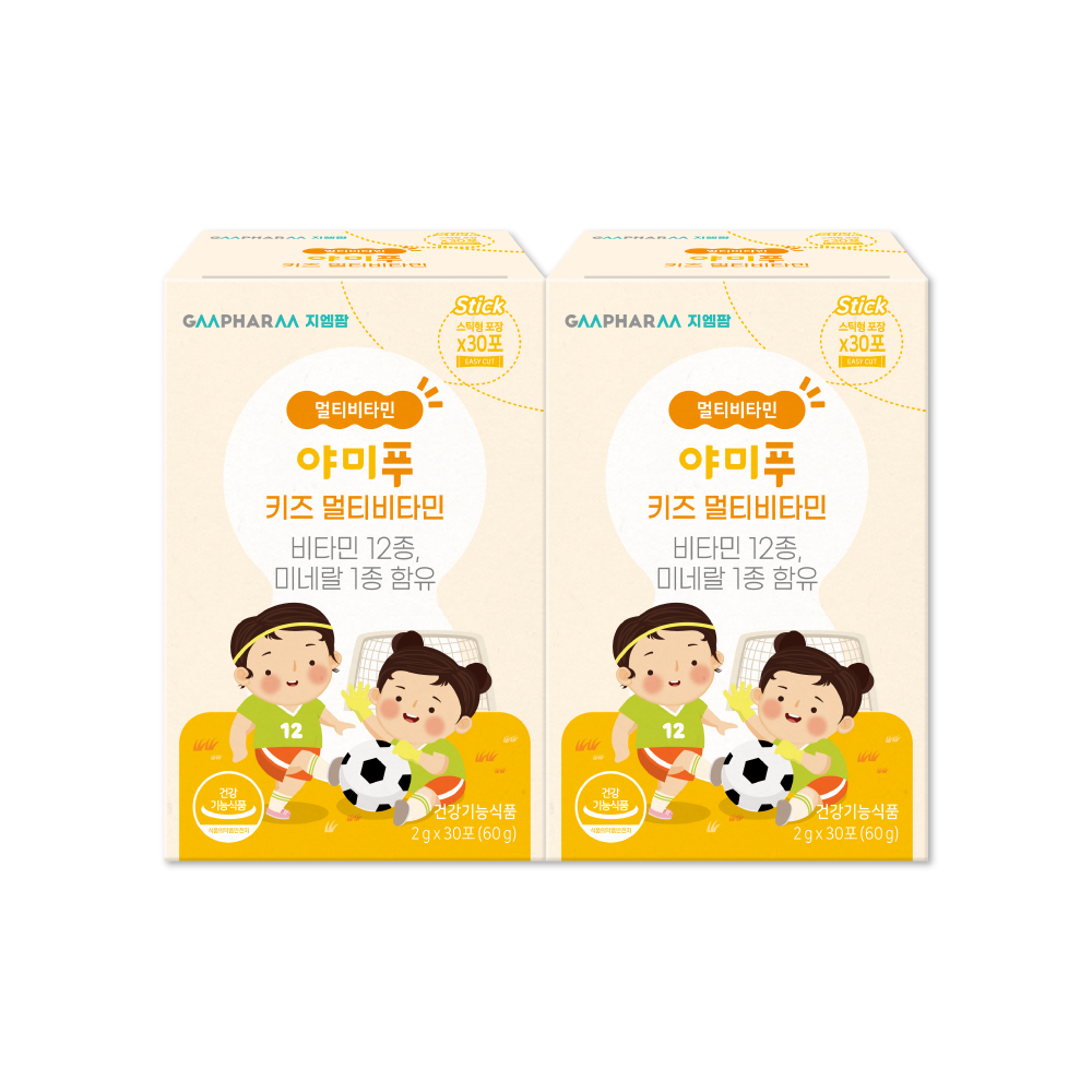 지엠팜 야미푸 키즈 멀티비타민 어린이 아이 미네랄 면역력 아연 비타민B 30포, 2개 제품 이미지