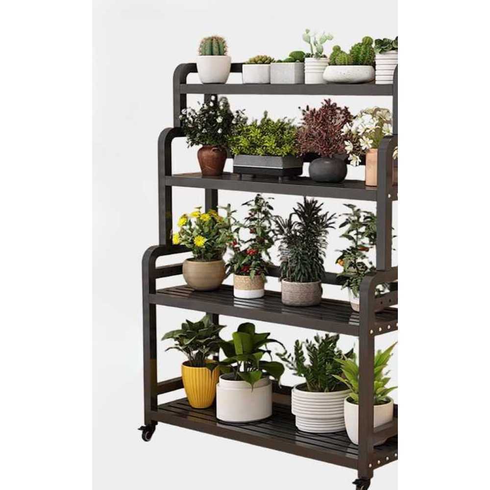 철제 화분 스탠드 다이 거실 장식 식물 진열 선반 3단 - 블랙 80cm - 상세 이미지 2