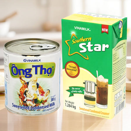 비나밀크 베트남커피 응오이사오 퐁남 연유 1.284kg +비나밀크 옹또 캔 380g 밀크티