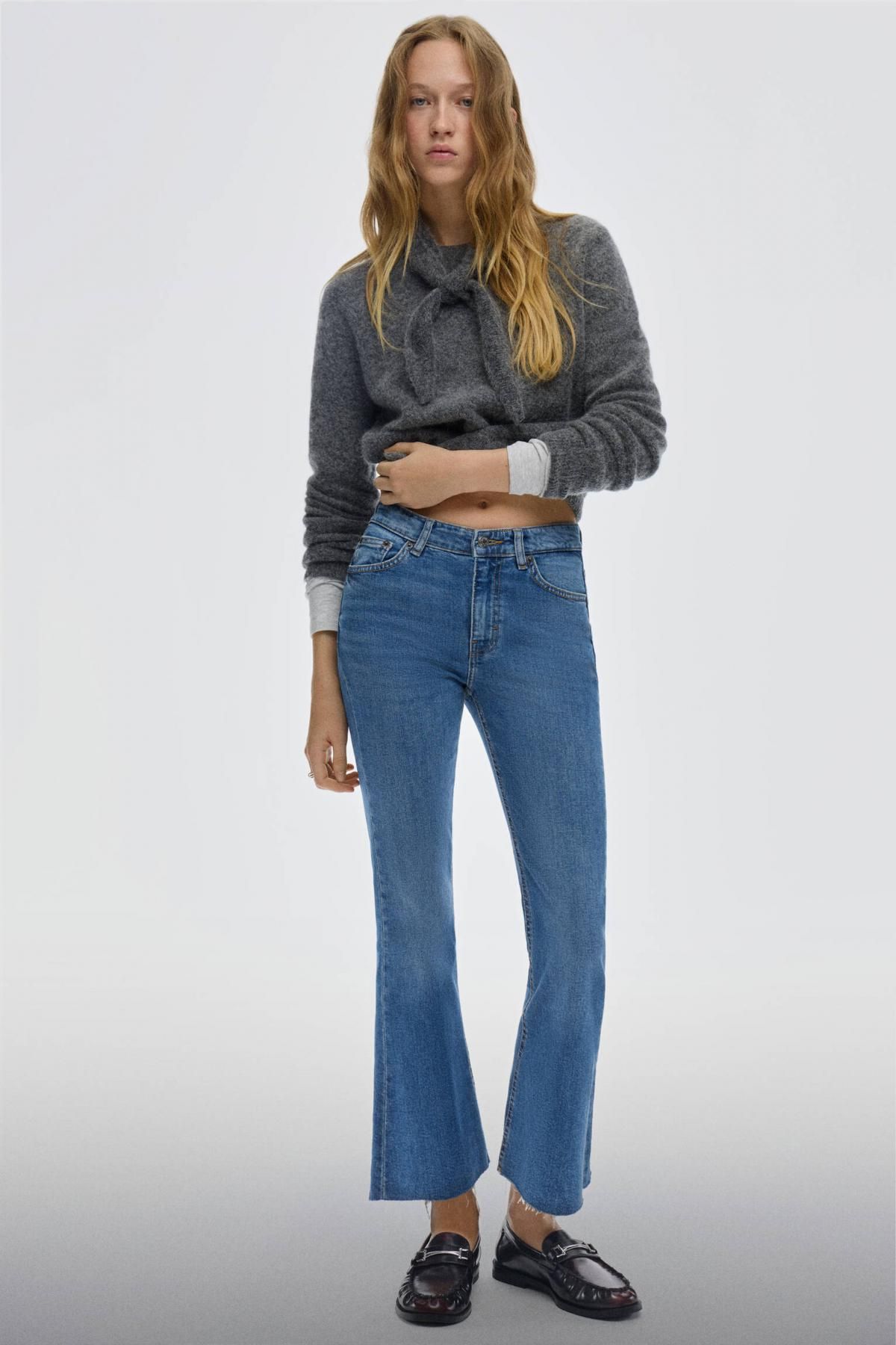 풀앤베어 미드라이즈 플레어 부츠컷 청바지 7683/310 MEDIUM BLUE - 상세 이미지 2