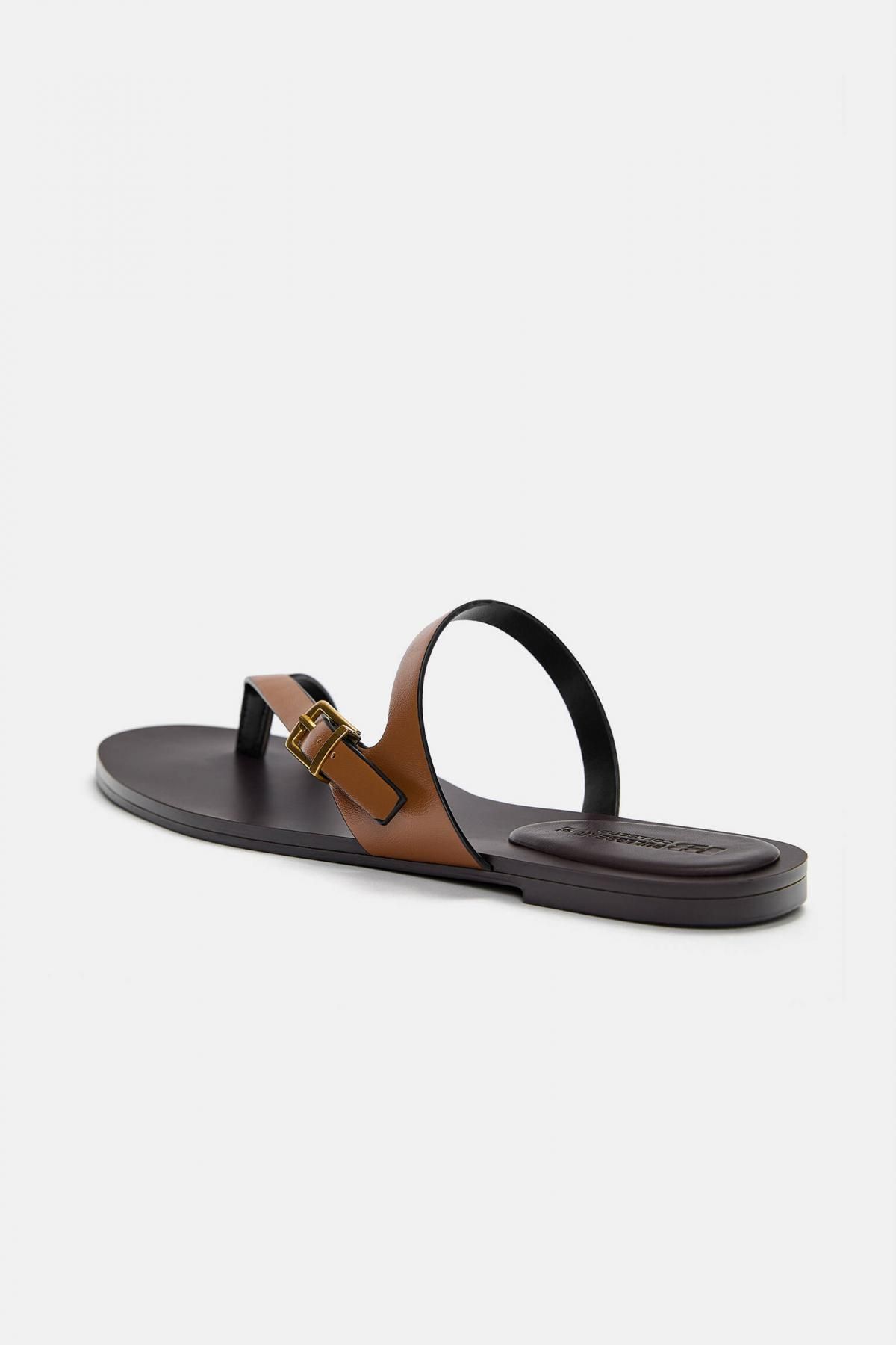 풀앤베어 에어핏 스트랩 스퀘어토 플랫 샌들 1718/640 LEATHER - 상세 이미지 4