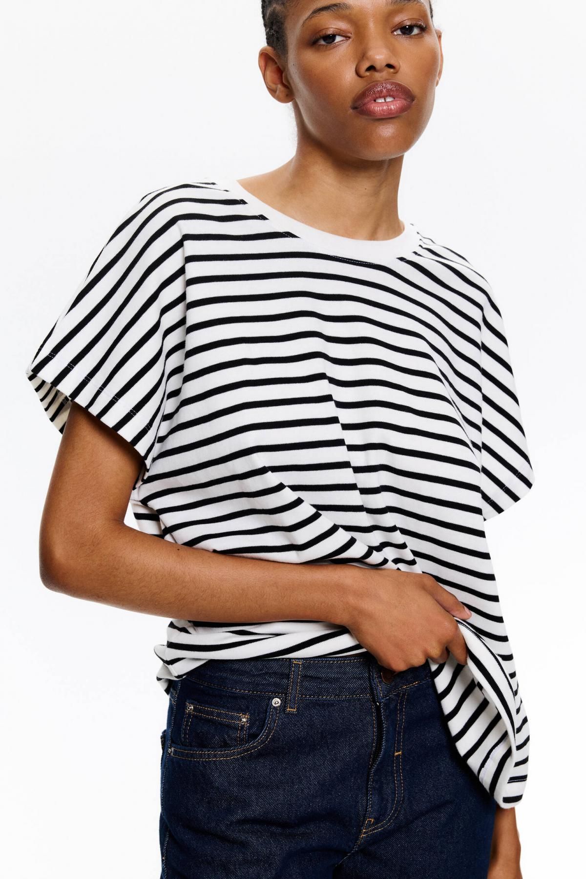 풀앤베어 스트라이프 베이직 라운드넥 반팔 티셔츠 7150/201 STRIPED - 상세 이미지 4