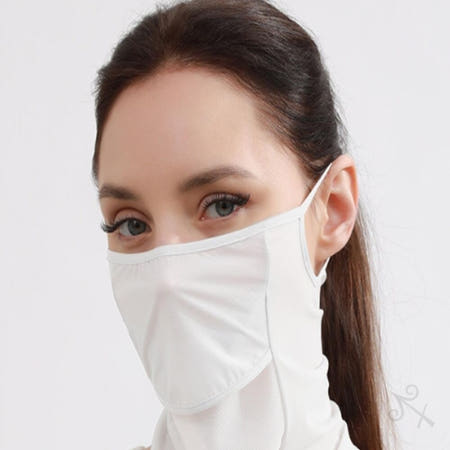 캔캔토토 실키스킨 귀걸이형 쿨 멀티스카프 화이트 얼굴햇빛가리개 스포츠넥워머 안면마스크