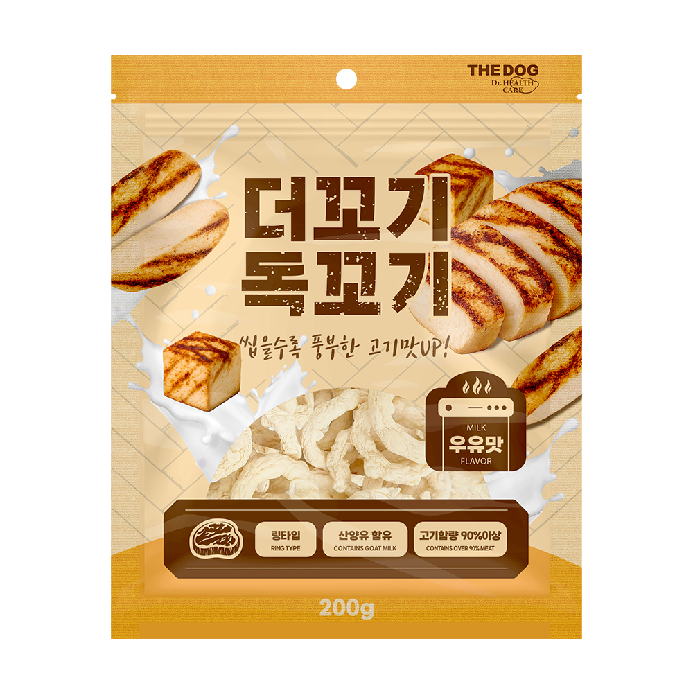 더독 오븐베이크 강아지 간식 더꼬기독꼬기 우유맛, 200g, 1개 - 메인 이미지