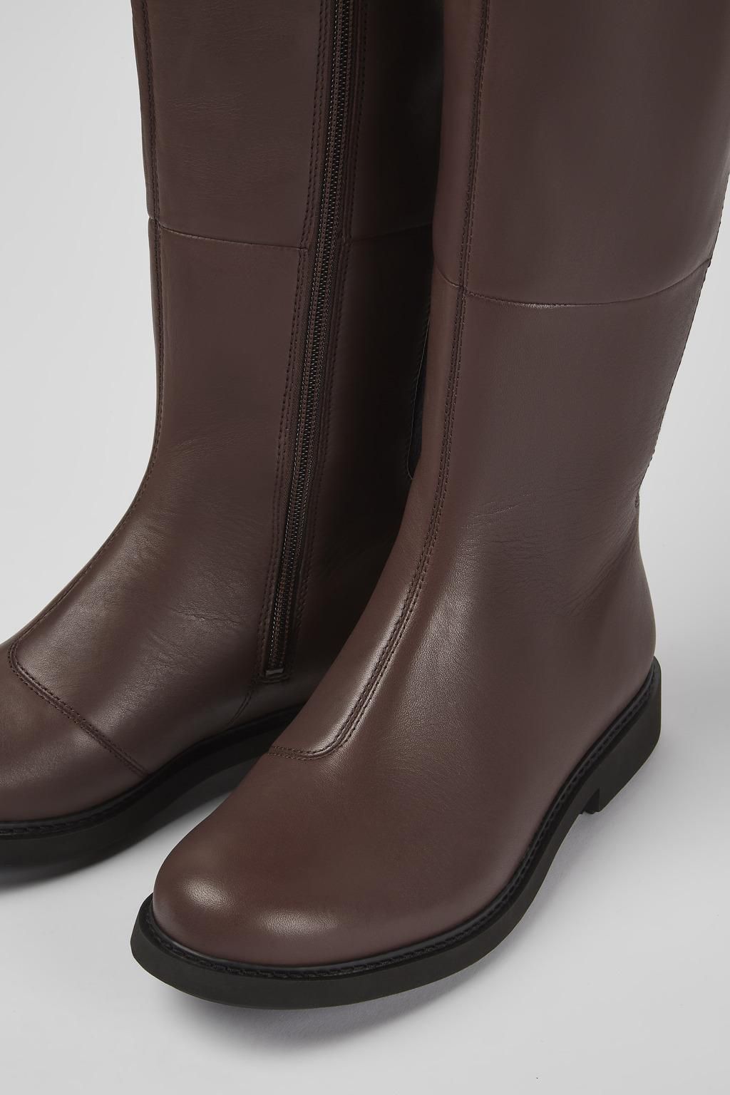 캠퍼 프리미엄 레더 브라운 청키솔 롱부츠 Neuman K400248-005 BROWN - 상세 이미지 2