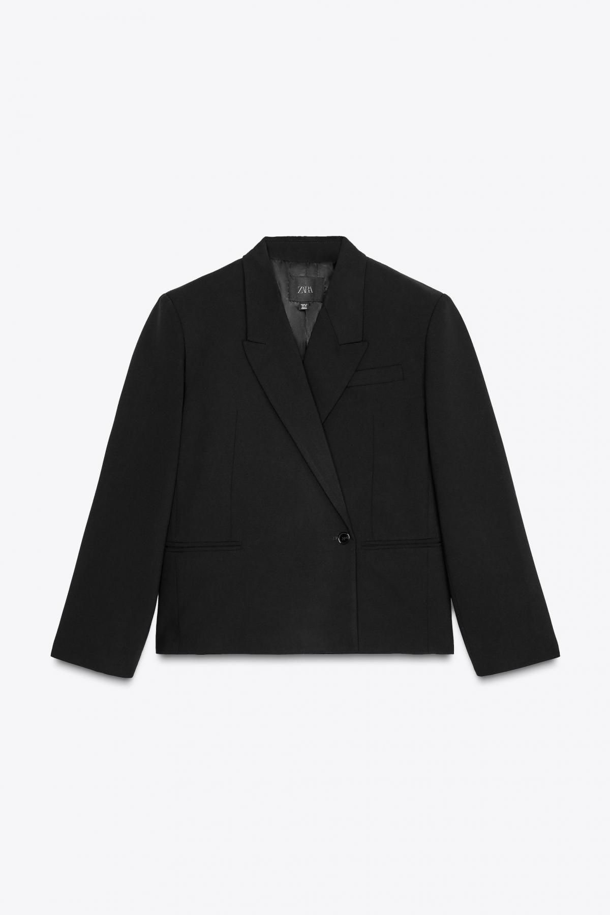 자라 크롭 더블브레스트 블레이저 1255/735 BLACK - 메인 이미지