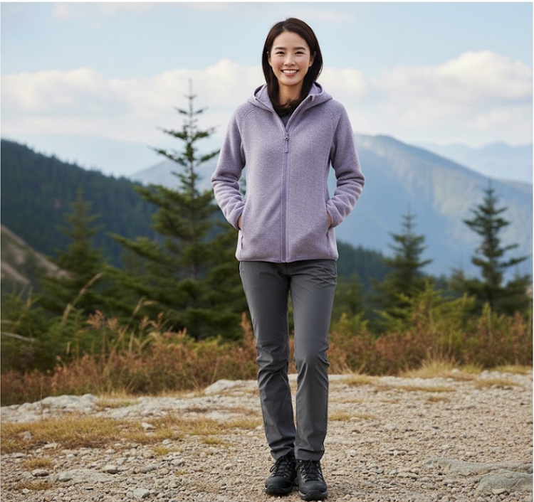 네파 여성 간절기 아우터 기모 플리스 후드 바람막이 자켓 - 상세 이미지 4