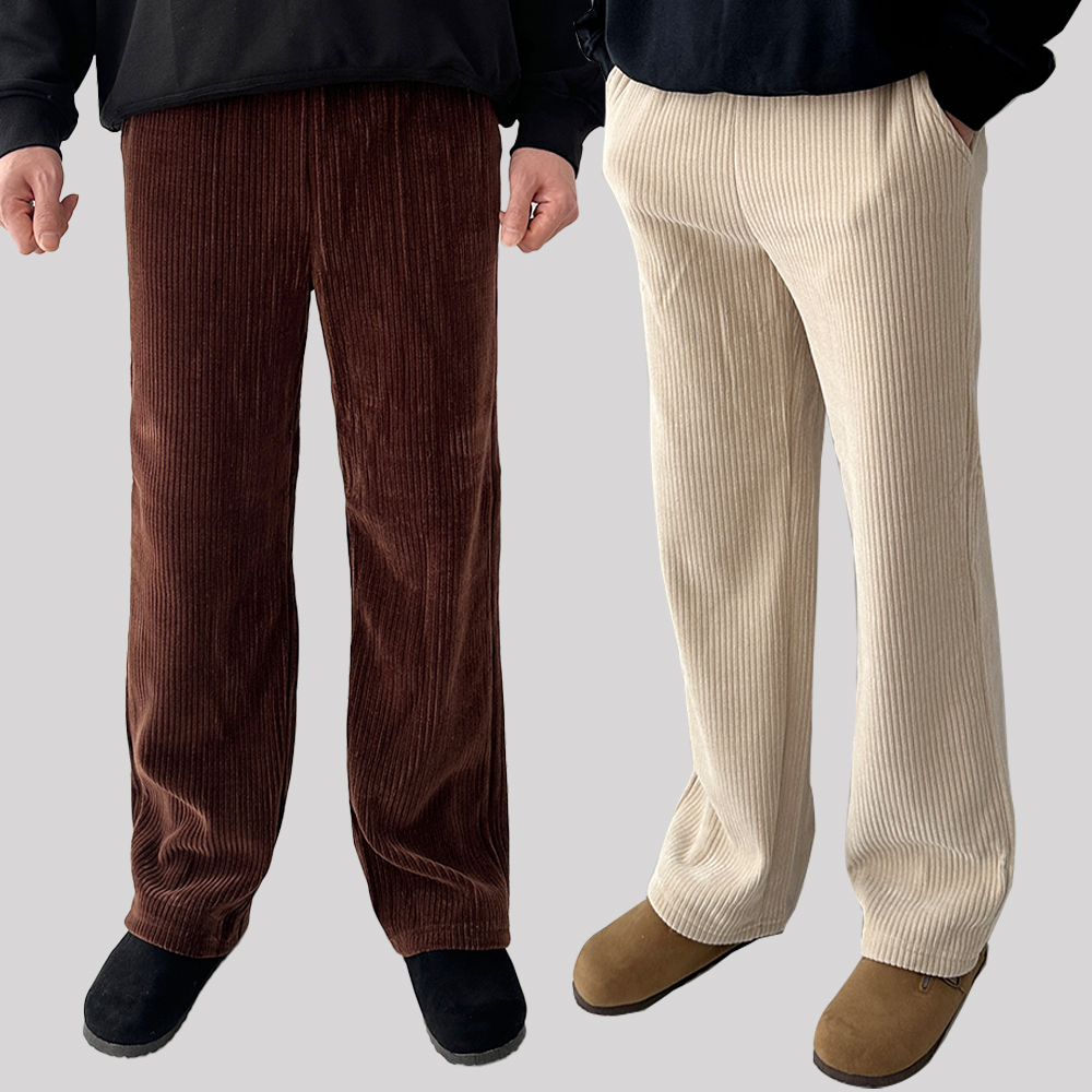 1+1 남성코듀로이팬츠 남자골덴바지 와이드팬츠 - 상품 이미지