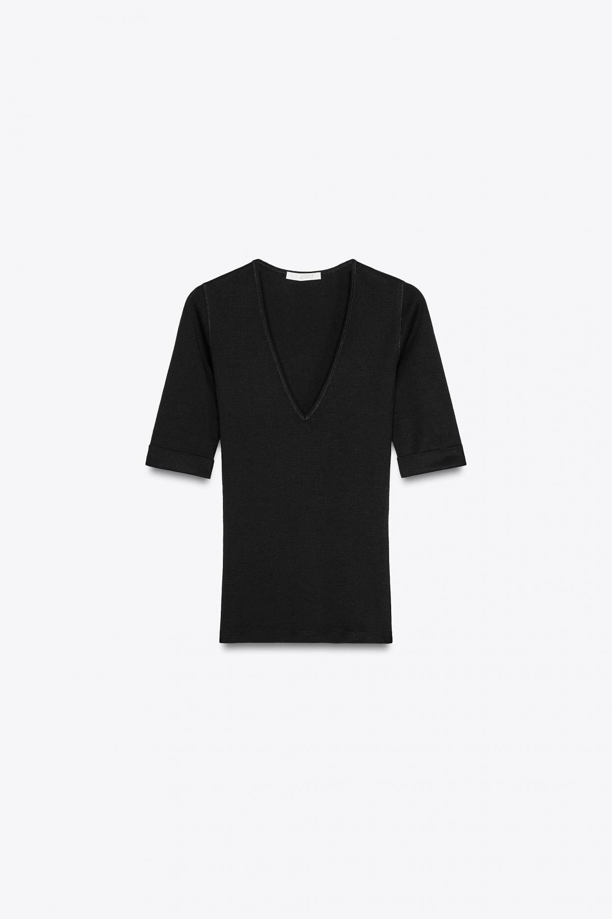 자라 페이디드 코튼 티셔츠 2335/155 BLACK - 메인 이미지