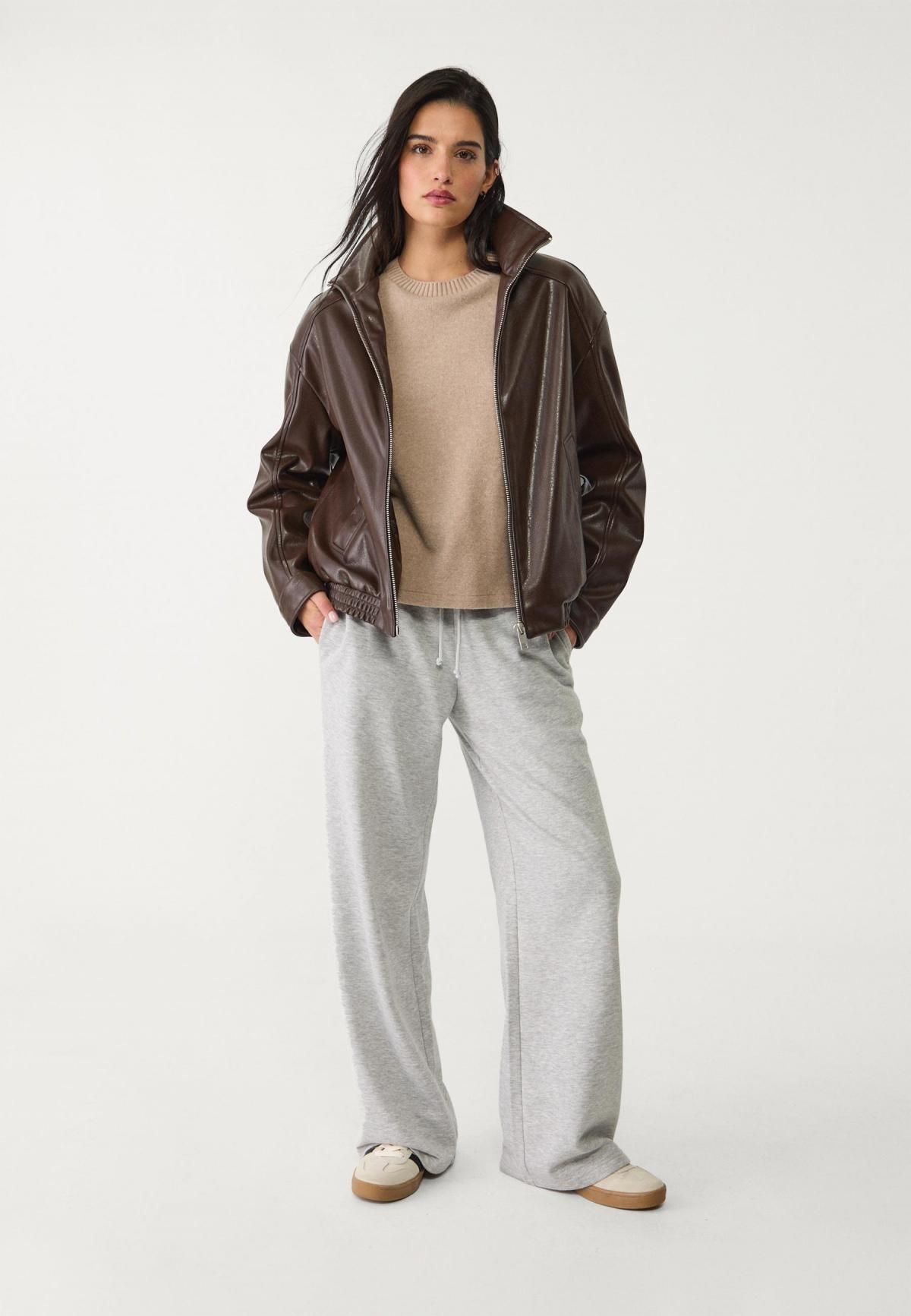 스트라디바리우스 소프트 니트 라운드넥 긴팔 티셔츠 6535/501 BEIGE MELANGE - 상세 이미지 4