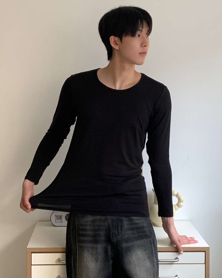 DDO 모달 남성 내복 히트앤웜 상의 긴팔 반팔 겨울 남자 내의 발열 보온 기모이너 초경량 - 상세 이미지 5