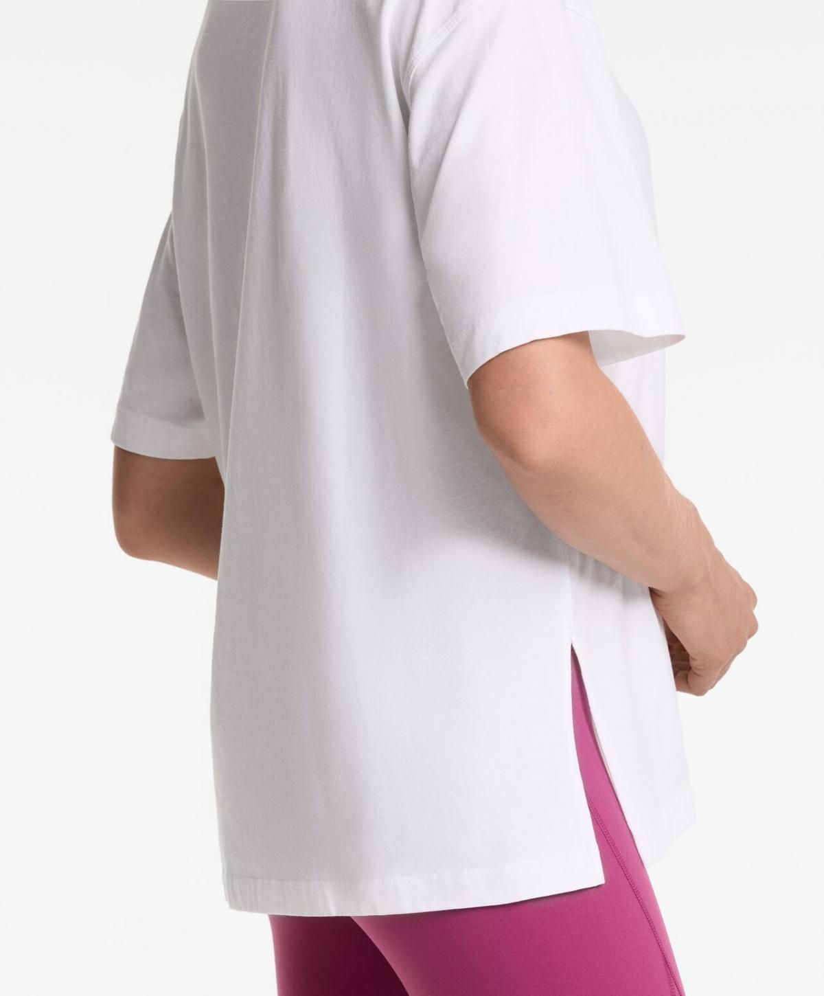오이쇼 미니멀 오버핏 코튼 블렌드 반팔 티셔츠 0247/378 WHITE - 상세 이미지 5