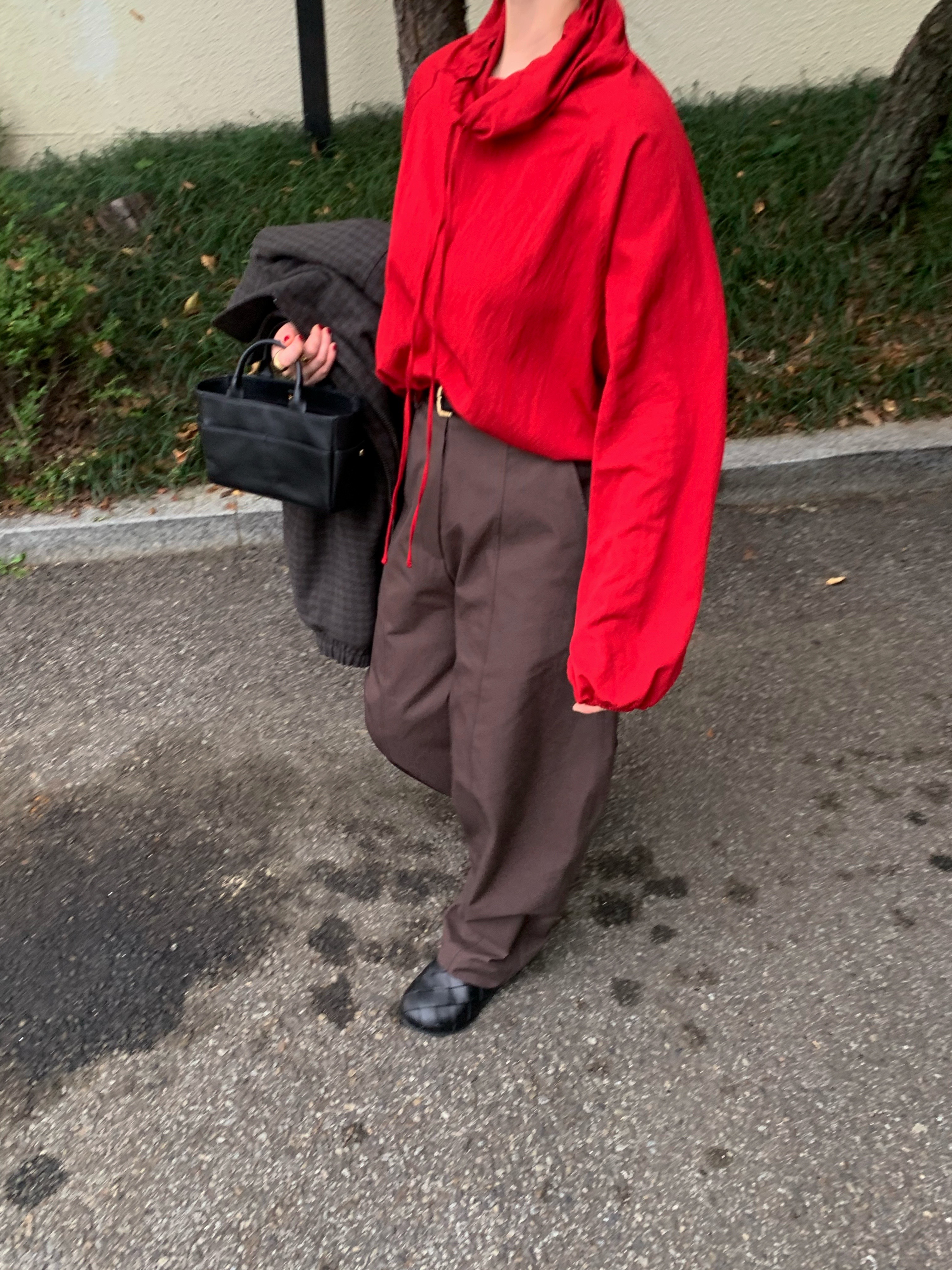 [마지막수량/당일발송] 바스켓 에크루팬츠 커브팬츠 절개 아방 밴딩바지 와이드 슬랙스 (2c) - 상세 이미지 5