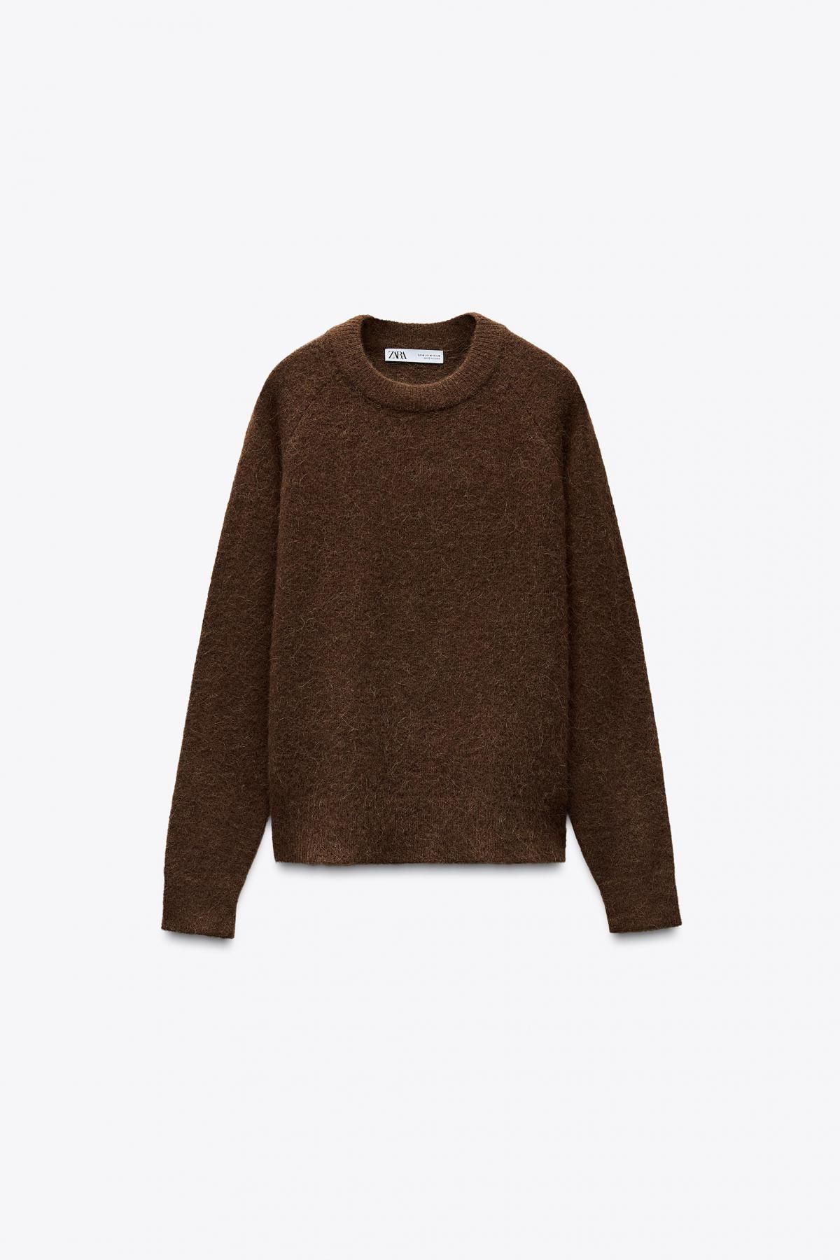 자라 미니멀 라운드넥 니트 브라운 스웨터 9598/151 BROWN - 상품 이미지