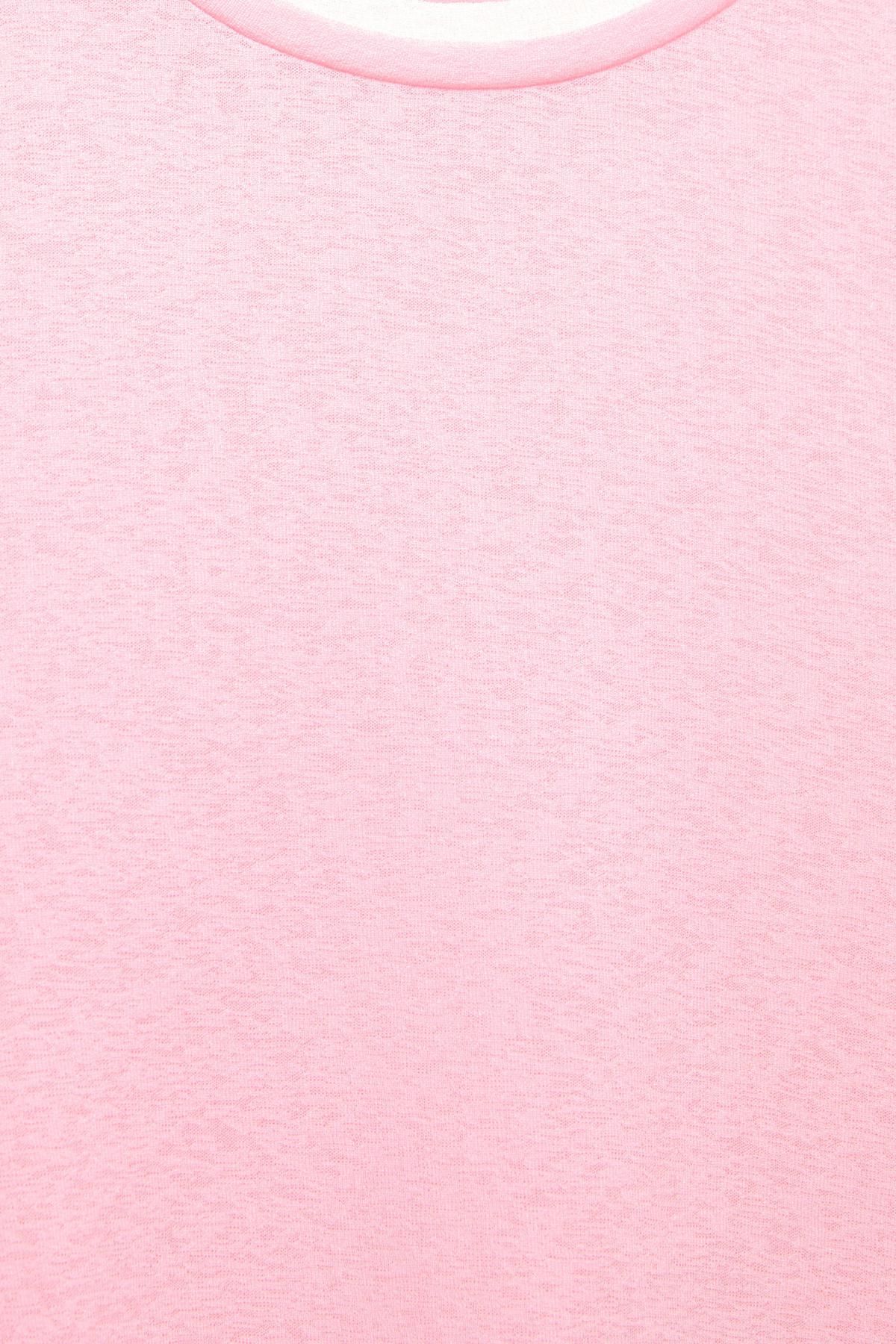 풀앤베어 투톤 라운드넥 반팔 티셔츠 7150/424 PINK - 상세 이미지 5