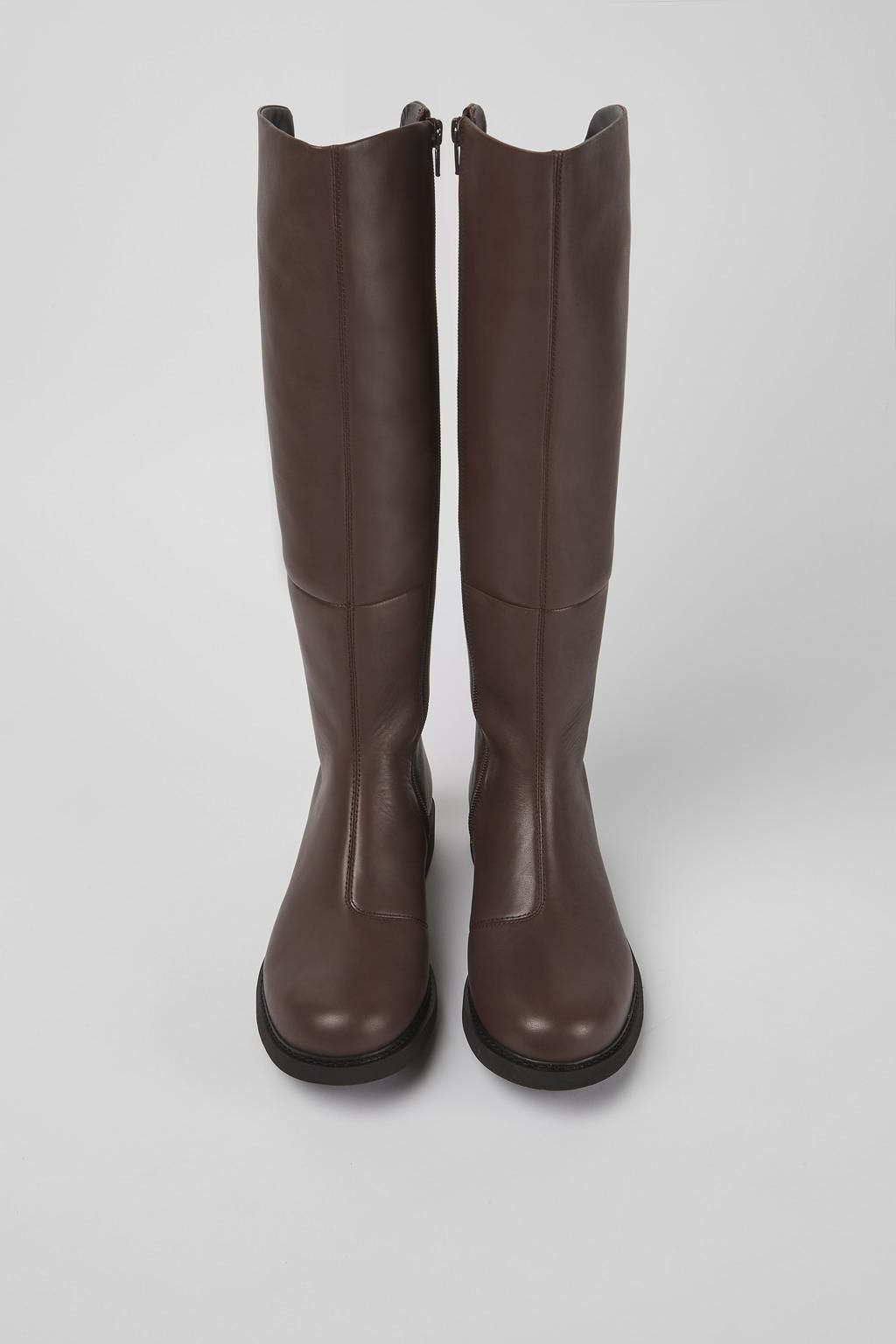 캠퍼 프리미엄 레더 브라운 청키솔 롱부츠 Neuman K400248-005 BROWN - 상세 이미지 4