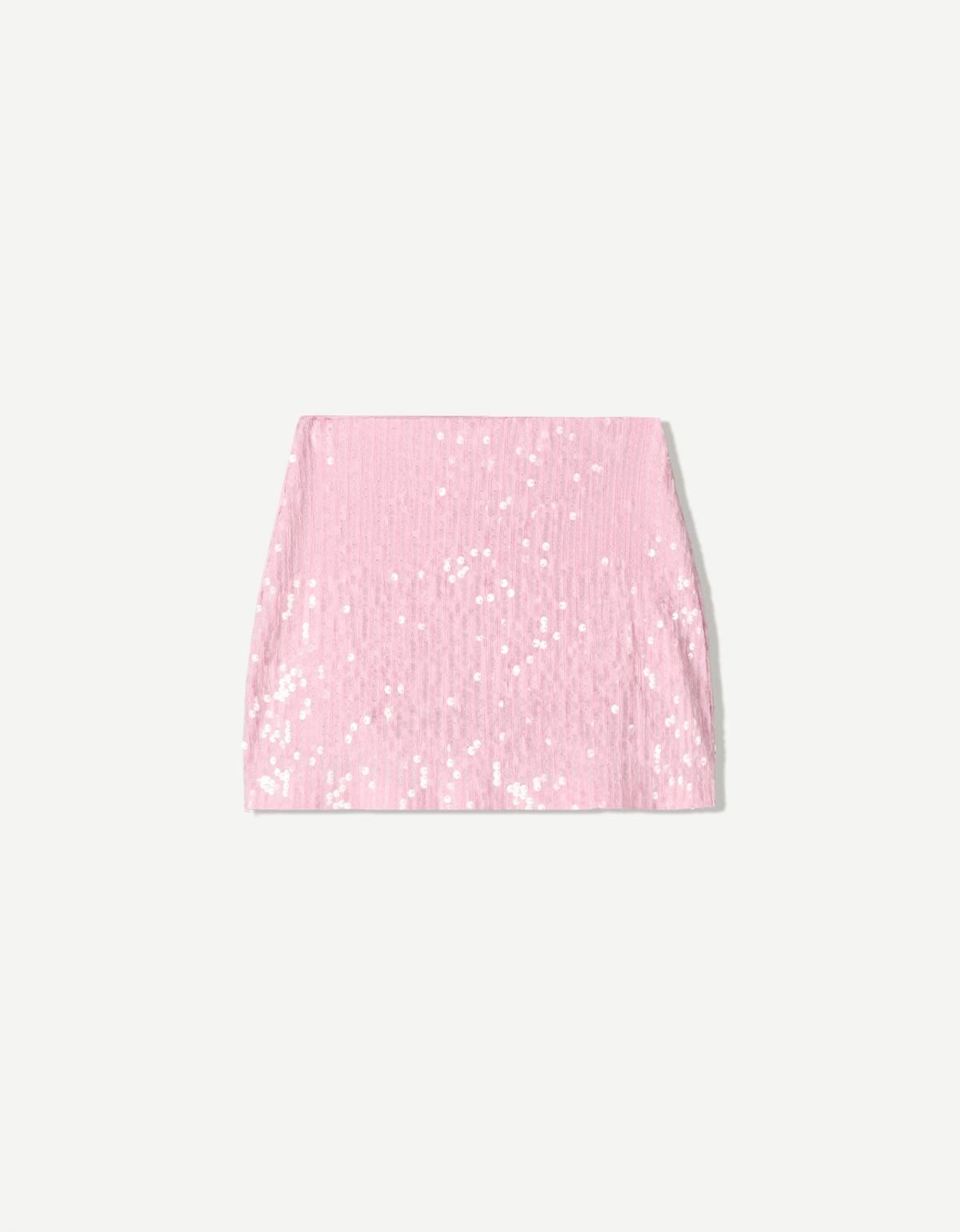 버쉬카 글리터 시퀸 미니 스커트 6075/662 PINK - 메인 이미지