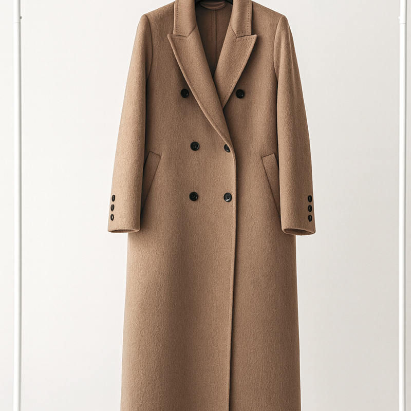 여성 캐시미어 100 롱코트 카멜헤어 핸드메이드 코트 대표 이미지