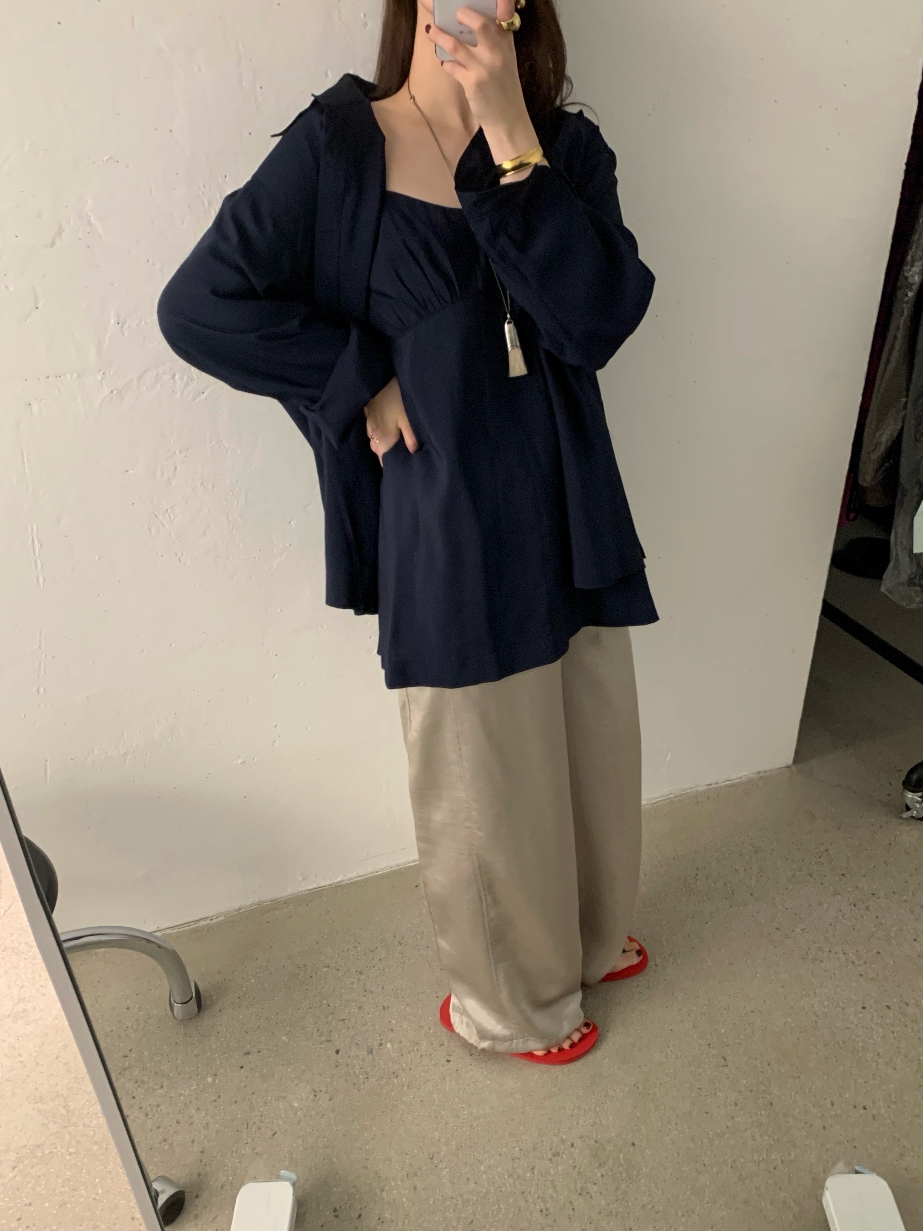 [당일발송] 바스켓 사틴 조거팬츠 새틴슬랙스 실키 와이드 밴딩팬츠 (3c) - 상세 이미지 5