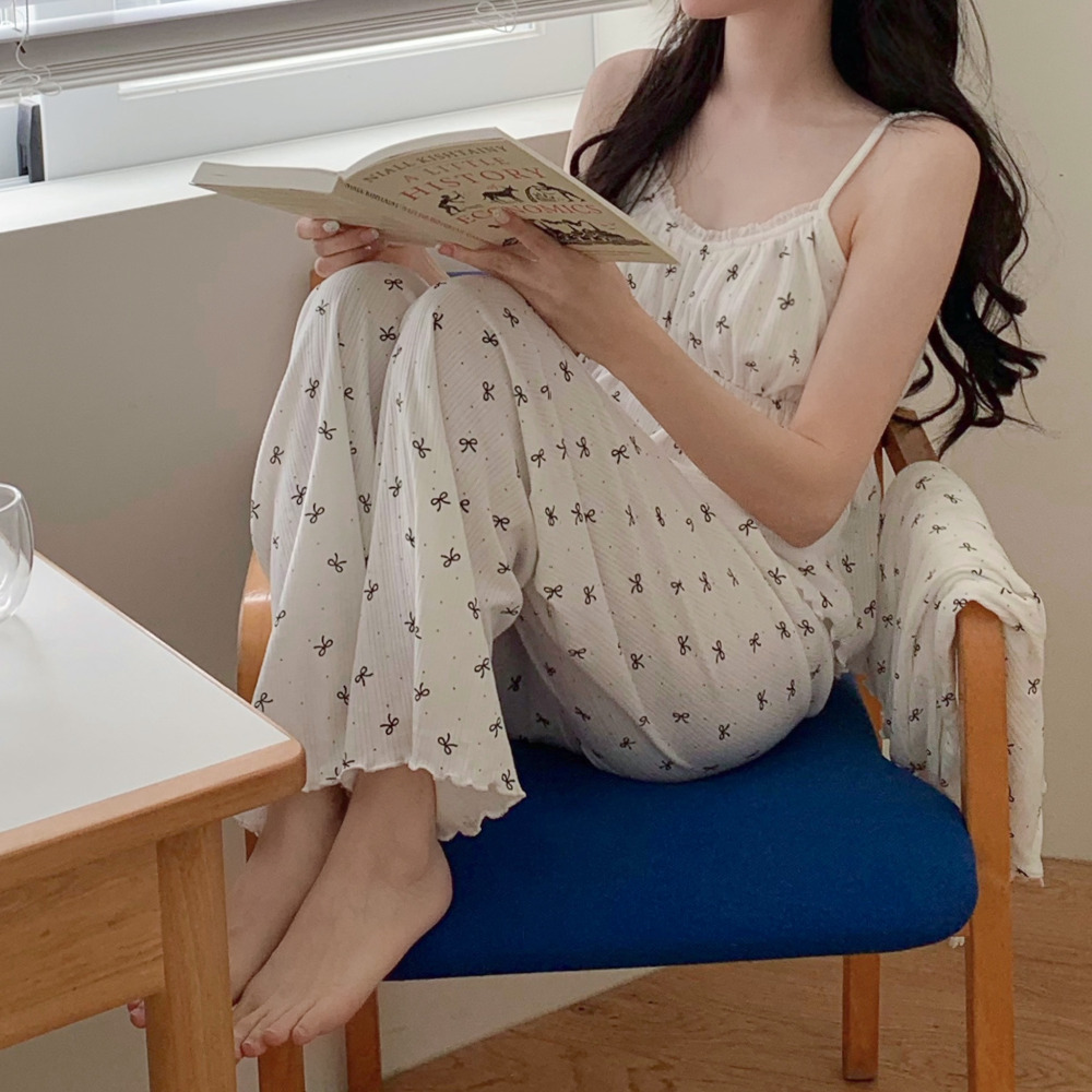 캡내장잠옷 순면 빅사이즈잠옷 쓰리피스 면100 홈웨어 에이딘 파자마 세트 제품 이미지