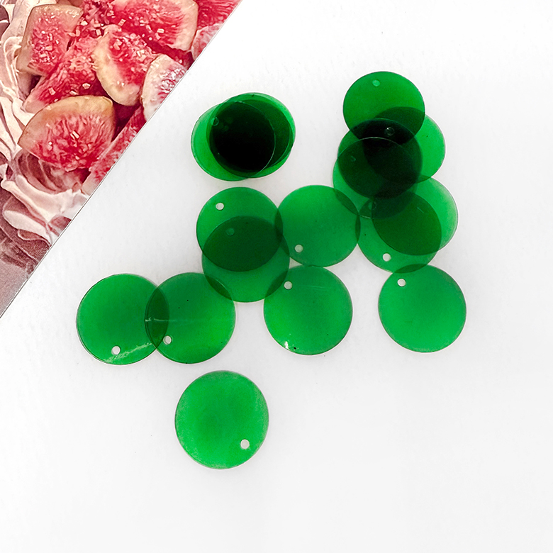 (10g) 15mm 투명 원형 아크릴 스팽클 비즈 - 상품 이미지