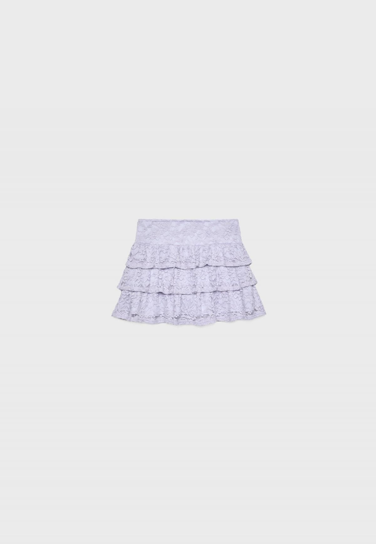 스트라디바리우스 레이스 플루이드 미니 스커트 팬츠 8402/848 LILAC - 상품 이미지