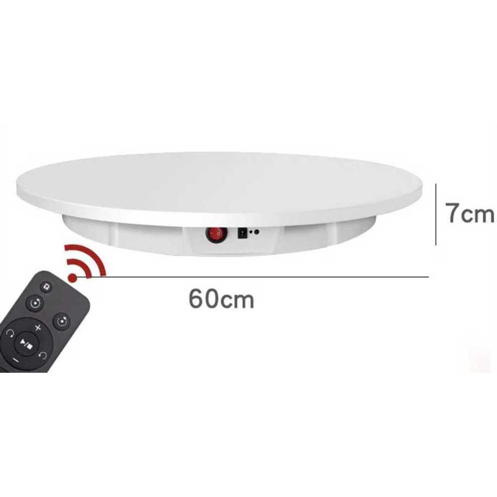 상품 촬영 턴테이블 전시용 회전대 자동 회전 진열대 직경42cm 화이트 20-60초 - 상세 이미지 4