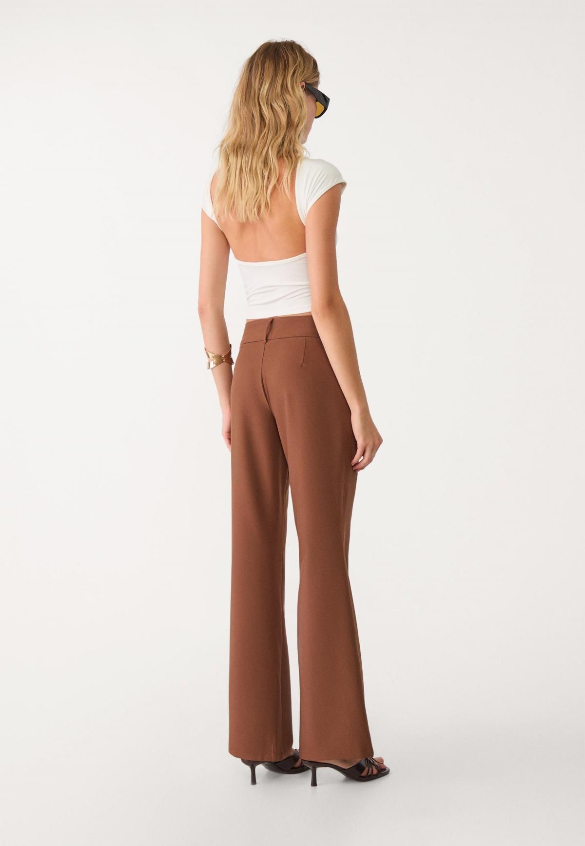 스트라디바리우스 트렌디 로우라이즈 플레어 팬츠 브라운 4501/473 BROWN - 상세 이미지 3