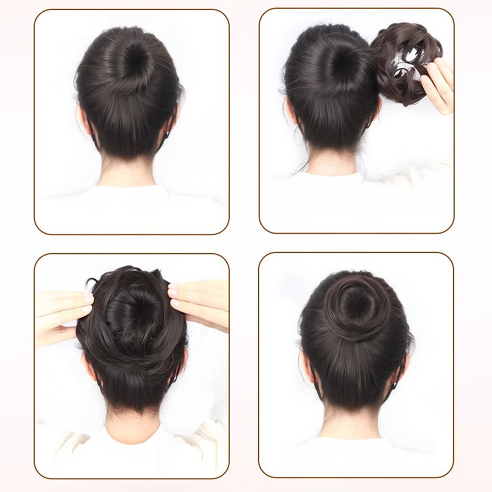 똥머리가발 인모헤어피스 업스타일 쪽머리 묶음 혼주 올림머리 이미지 6