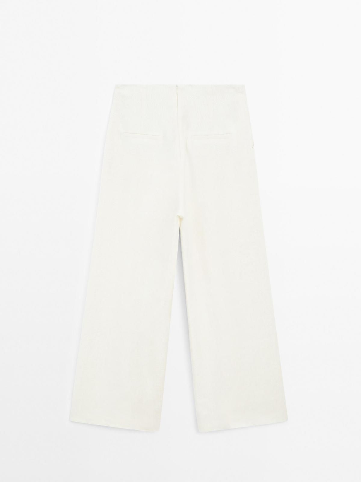 마시모두띠 프리미엄 린넨 하이웨이스트 와이드 팬츠 9173/952 CREAM - 상세 이미지 5