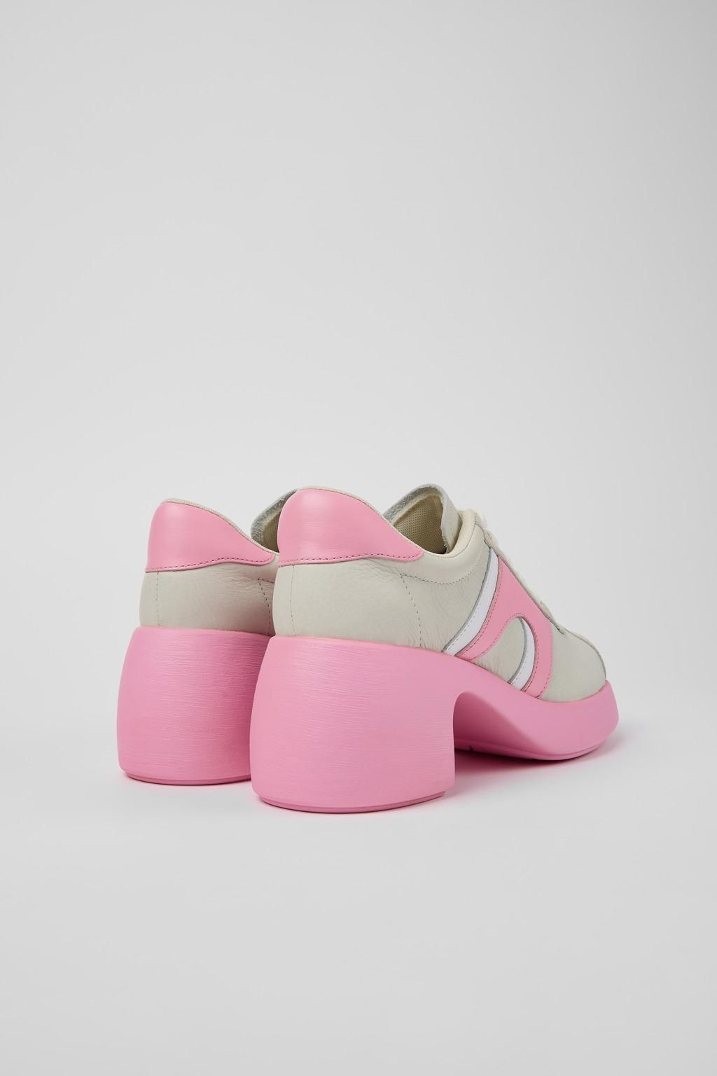캠퍼 컬러블록 레더 누벅 레이스업 슈즈 Thelma K201598-003 WHITE - 상세 이미지 3