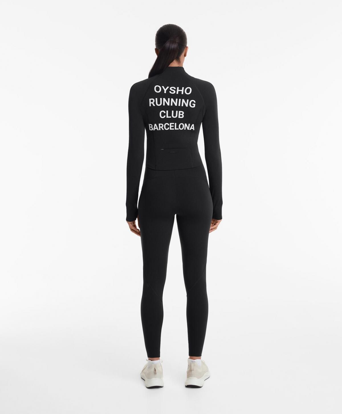 오이쇼 테크니컬 웜 러닝 집업 재킷 OYSHO RUNNING CLUB BARCELONA 8181/953 BLACK - 상세 이미지 4