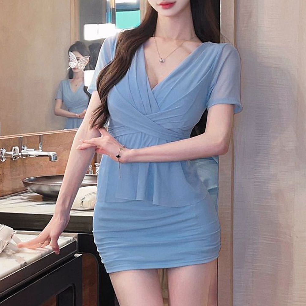 라브온 섹시원피스 시스루 슬림 미니 AJ1383 - 상세 이미지 2