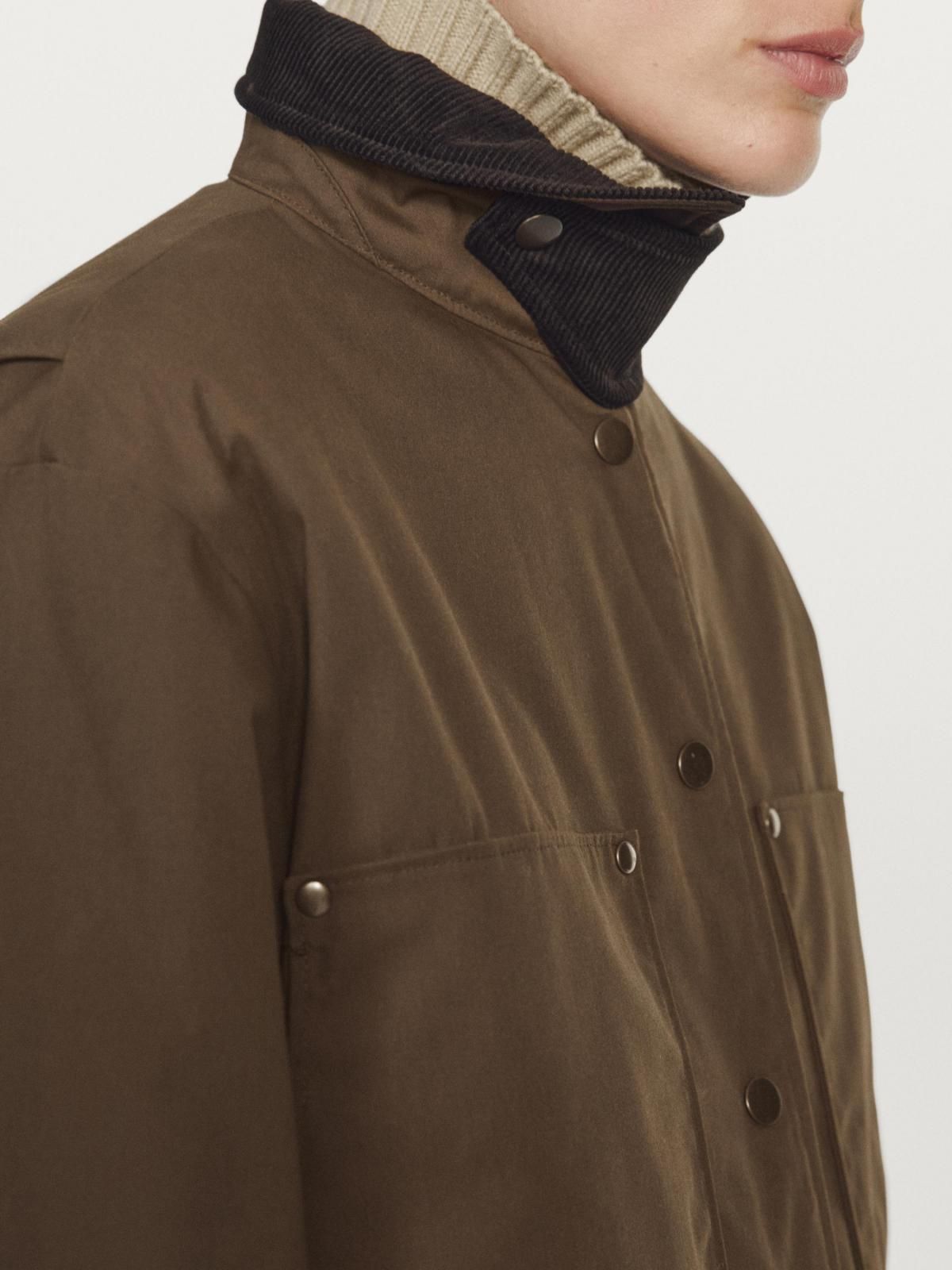 마시모두띠 테크니컬 왁스드 코듀로이 디테일 파카 6730/722 BROWN - 상세 이미지 4