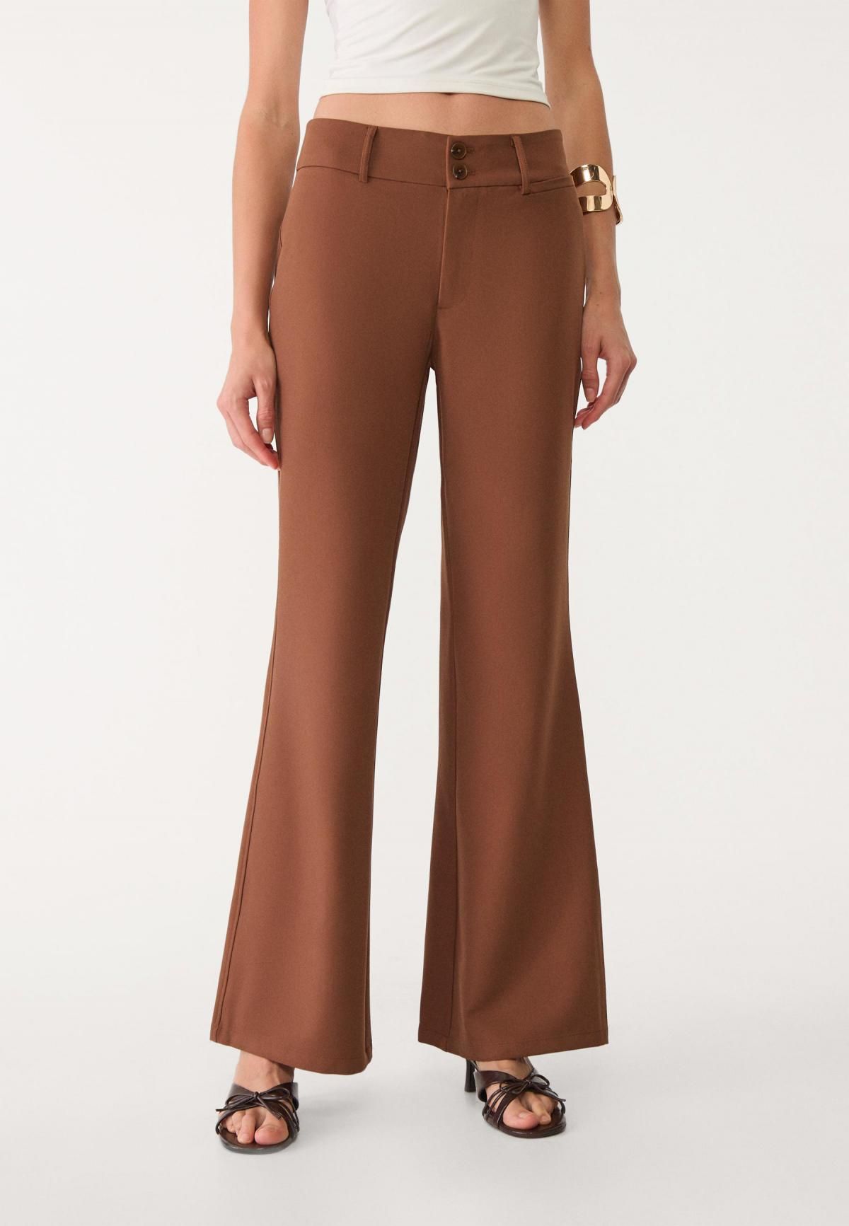 스트라디바리우스 트렌디 로우라이즈 플레어 팬츠 브라운 4501/473 BROWN - 상품 이미지