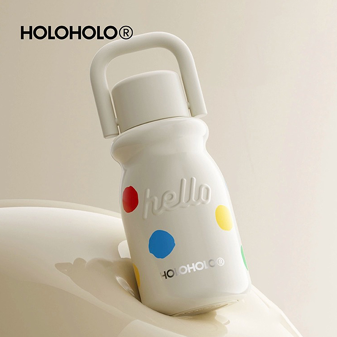 홀로홀로텀블러 초경량 보온보냉 산책 운동 초등학생 작은 미니 텀블러 430ml - 메인 이미지
