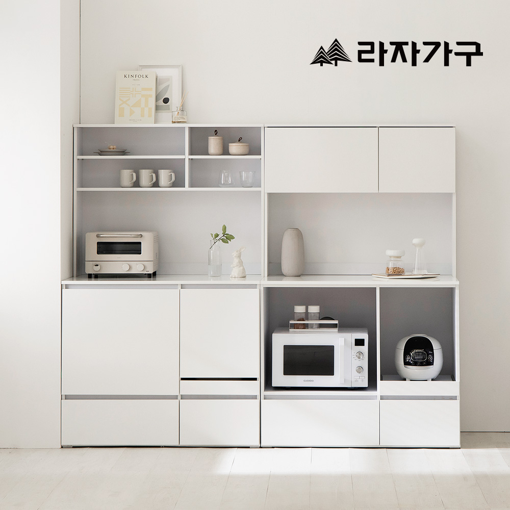 라자가구 모드리안 광파 오븐 렌지대 밥솥 에어프라이어 선반 1000 오픈형 주방 수납장