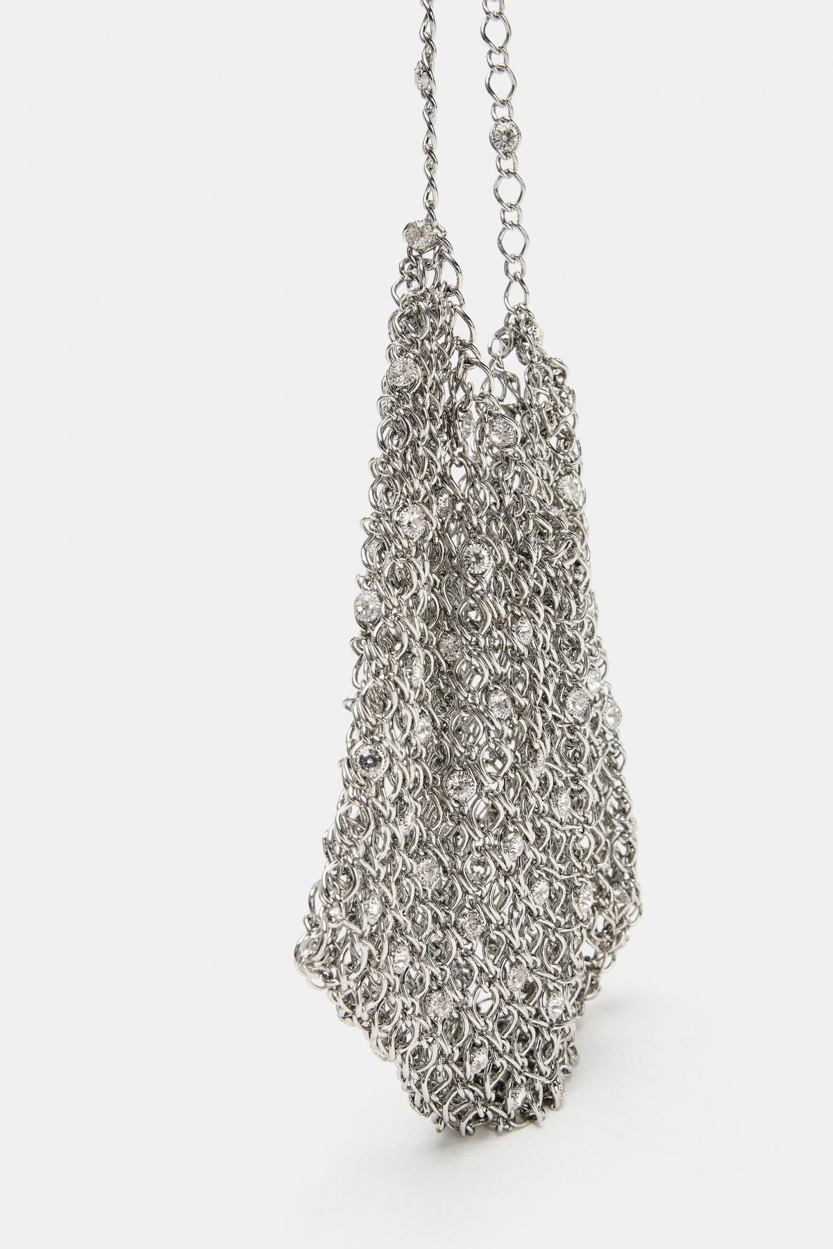 자라 체인 비즈 미니 버킷백 6547/610 SILVER - 상세 이미지 2