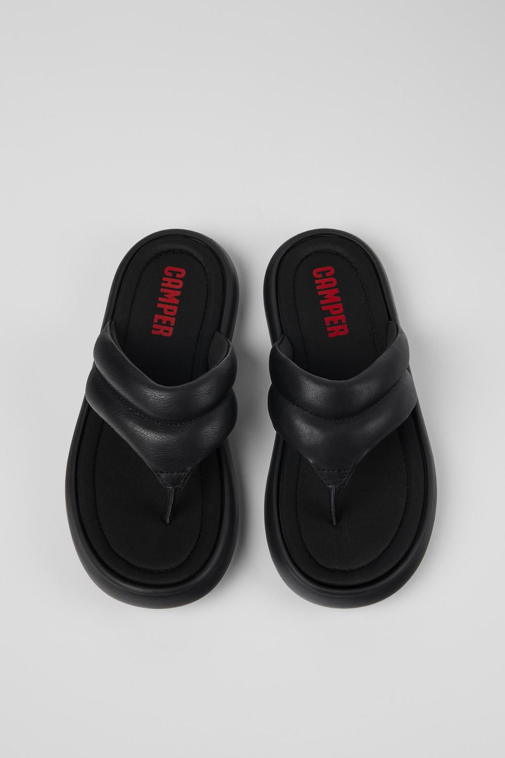 캠퍼 친환경 레더 스트랩 플립플랍 Pelotas Flota 블랙 K201607-001 BLACK - 상세 이미지 4