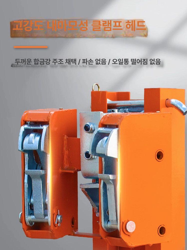 드럼 리프터 운반 지게차형 산업용 드럼통 회전 배출 철제 플라스틱 리프팅 카트 경량 이중 4개 - 상세 이미지 3