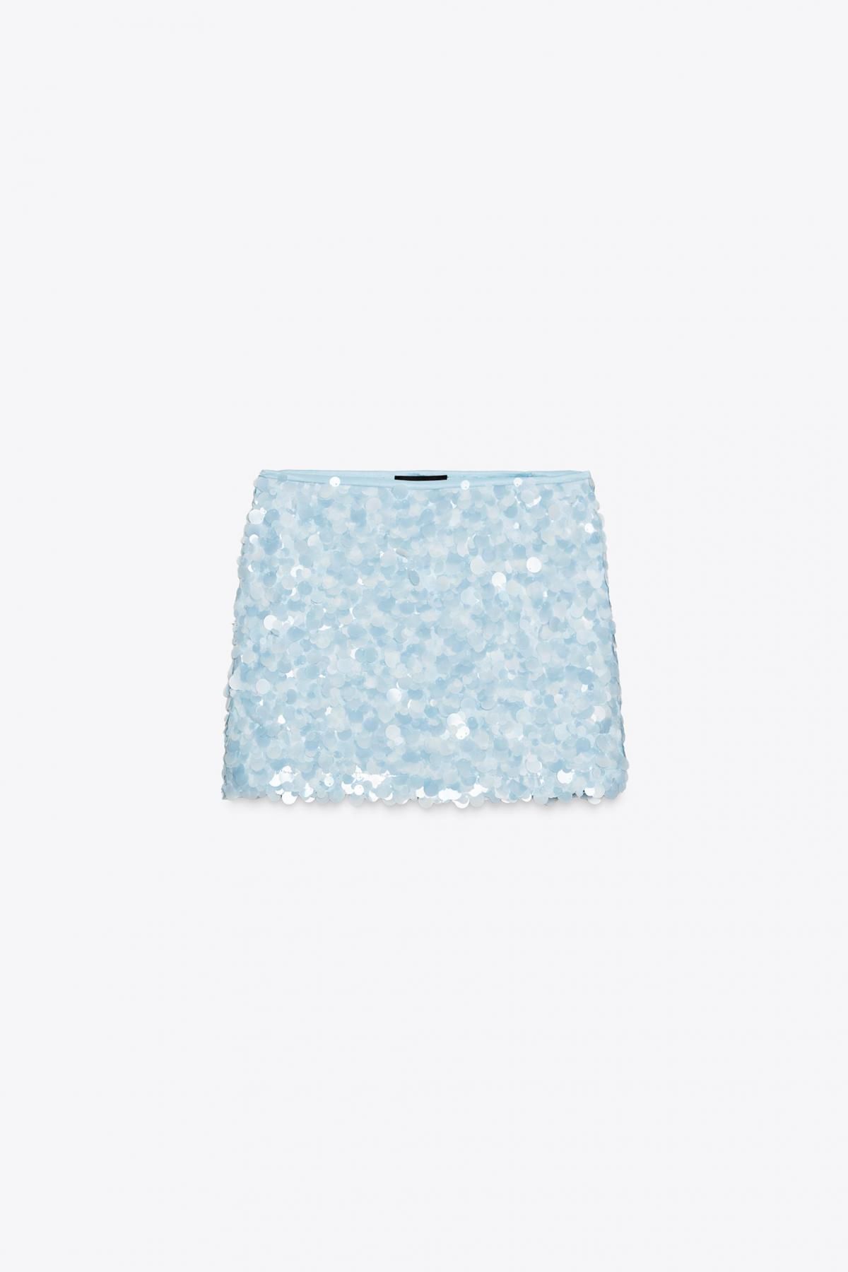 자라 시퀸 글리터 미니 스커트 3920/221 LIGHT BLUE - 메인 이미지
