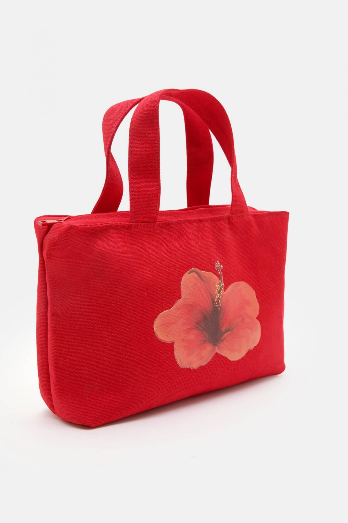 풀앤베어 플라워 프린트 미니 토트백 3987/316 RED - 상세 이미지 2