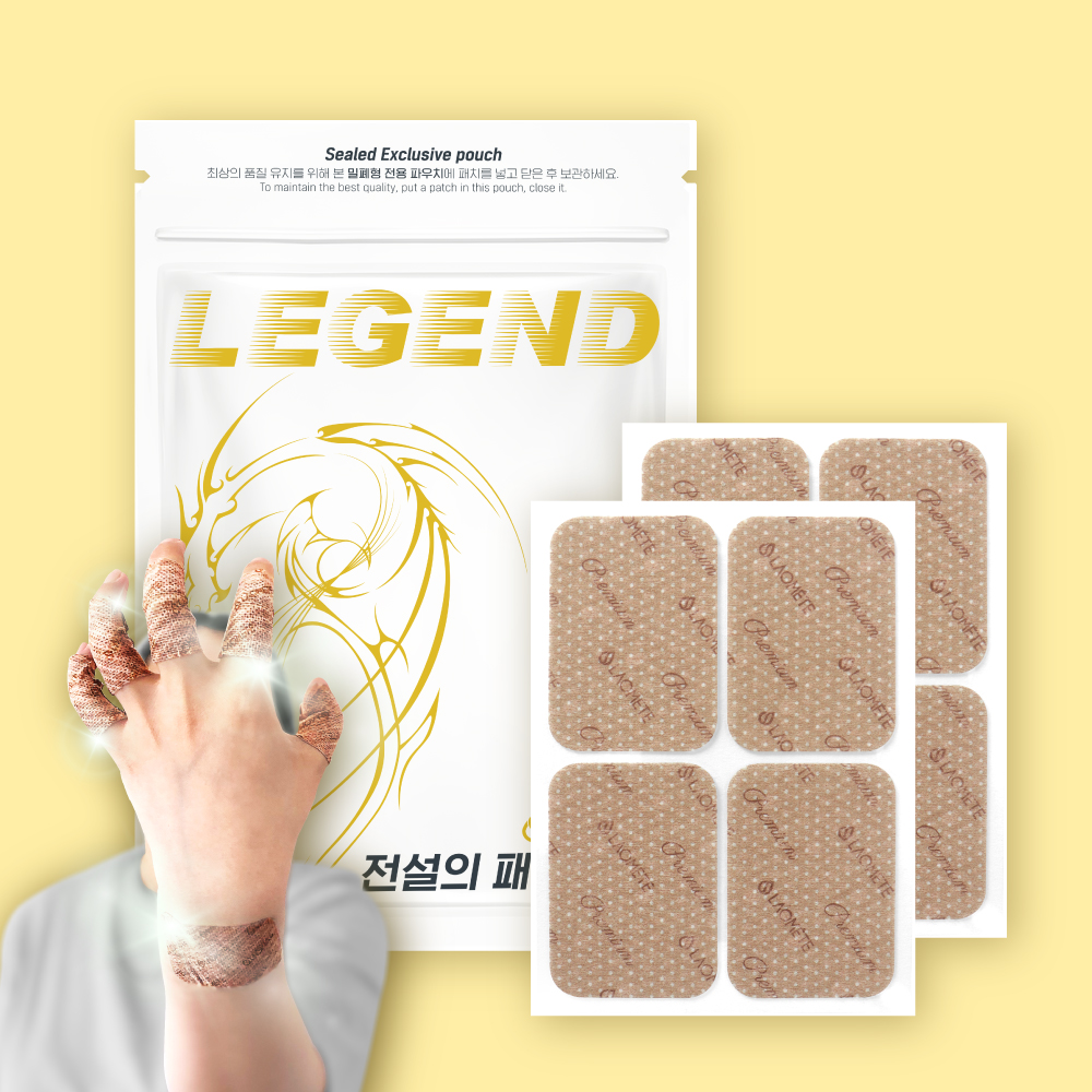 전설의패치 준대형 프리미엄 40매 (1팩) 4x10 손가락 손목 족저근막 발바닥 발목 무릎 종아리 목 어깨 허리 - 메인 이미지