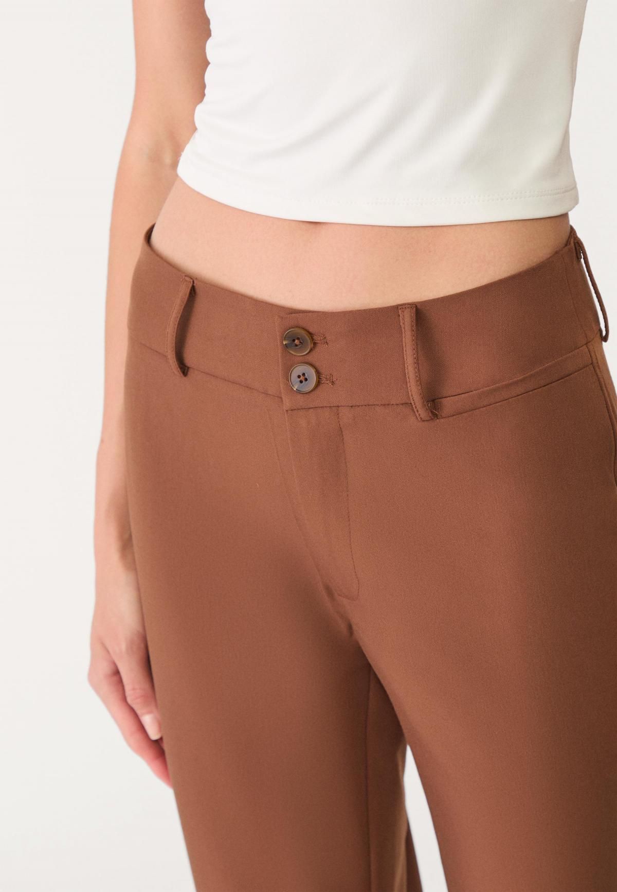 스트라디바리우스 트렌디 로우라이즈 플레어 팬츠 브라운 4501/473 BROWN - 상세 이미지 4