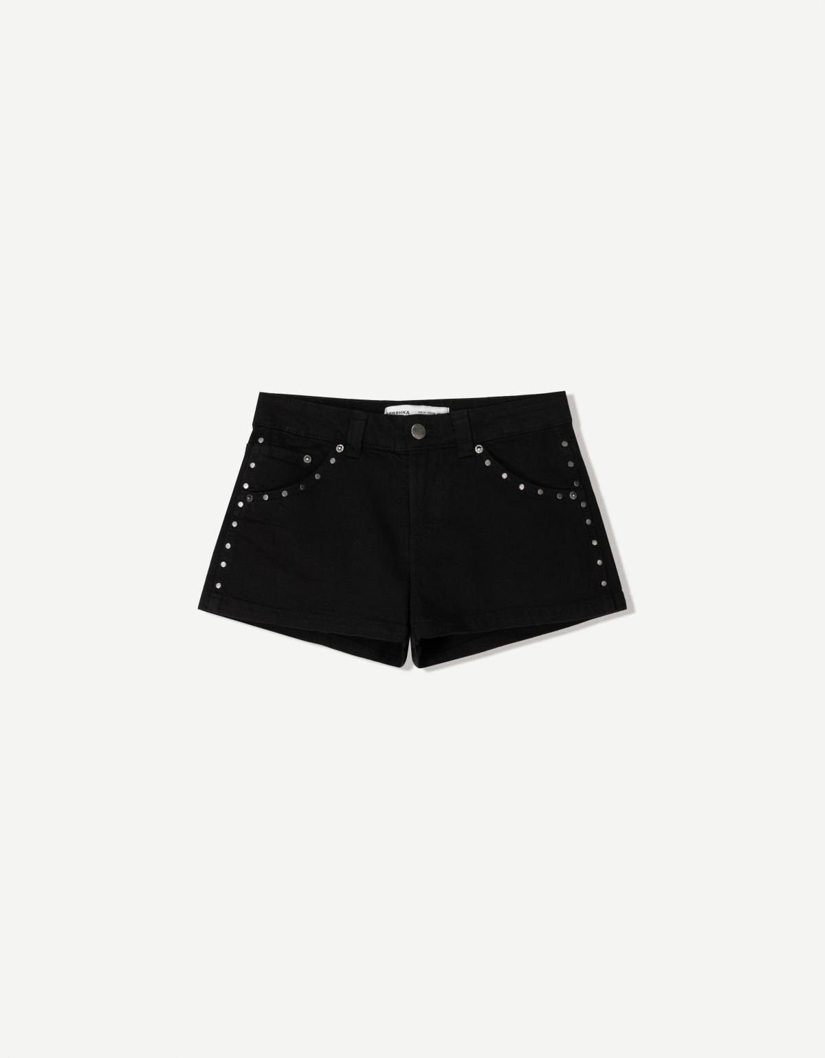 버쉬카 스터드 볼륨 쇼츠 3324/335 BLACK - 상품 이미지