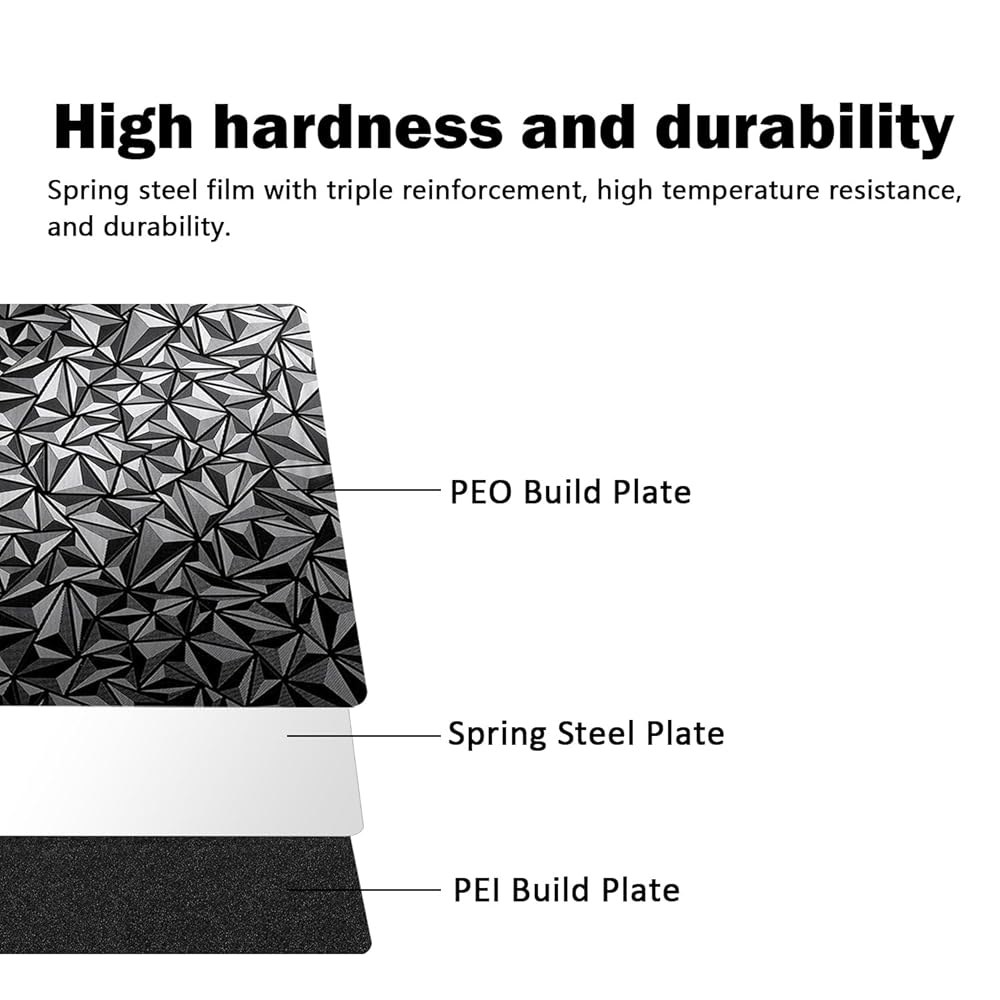 Tina 2S 플렉시블 스프링 강판용 루구스핑크 110x120MM 빌드 플레이트 텍스처 PEI + 다이아몬드 PEO 프린팅 플랫폼 온열 침대 교체 3D 프린터 부품 및 액세서리용 - 상세 이미지 2