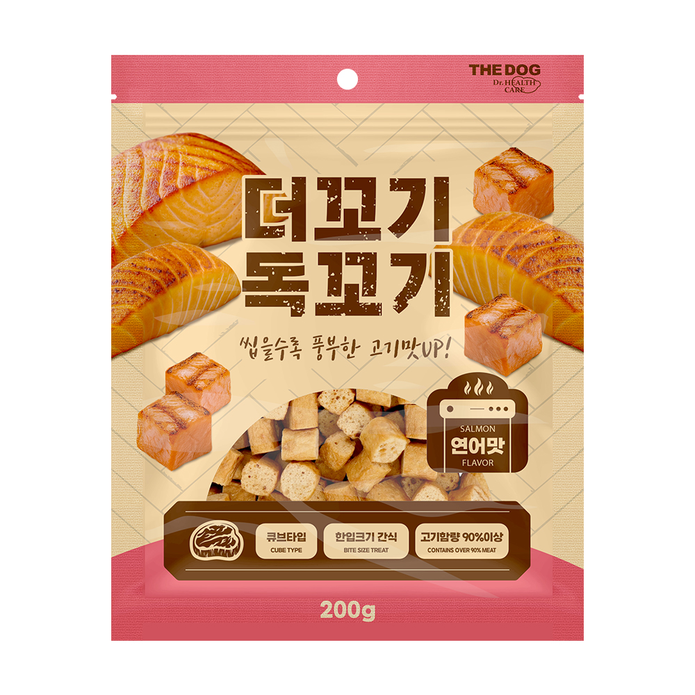 더독 오븐베이크 강아지 간식 더꼬기독꼬기 연어맛, 200g, 1개 - 메인 이미지