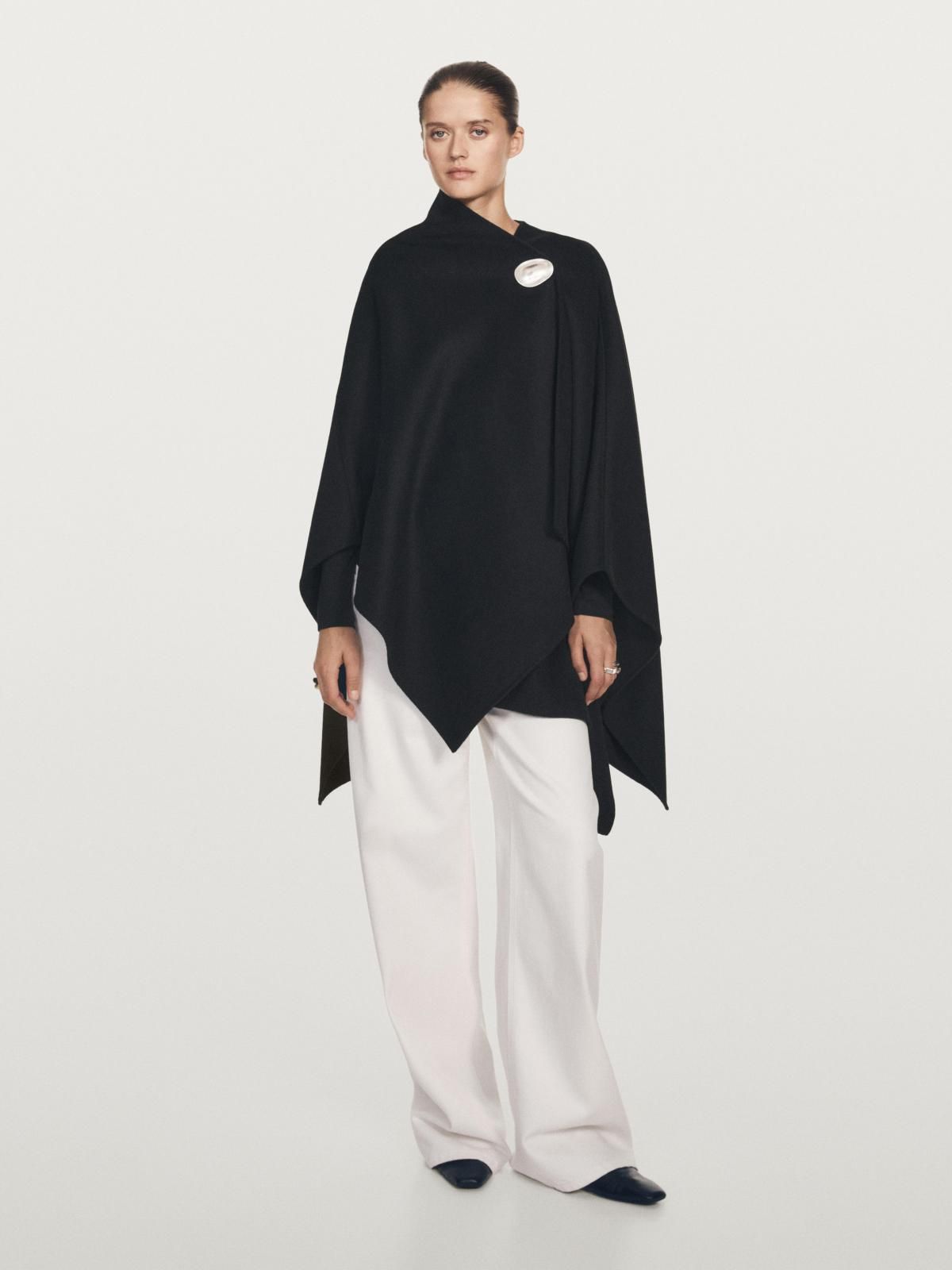 마시모두띠 모던 울블렌드 펠트 텍스처 케이프 6349/661 BLACK - 상세 이미지 2