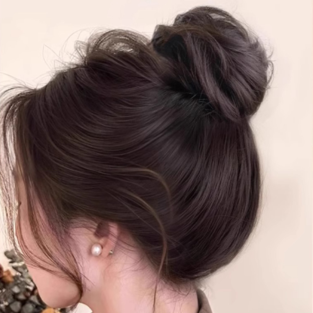 똥머리가발 인모헤어피스 업스타일 쪽머리 묶음 혼주 올림머리 - 상세 이미지 4